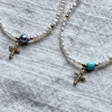 Load image into Gallery viewer, NDKY diamond cross and pearl