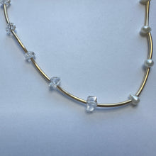 Load image into Gallery viewer, N Tube  Turquoise, herkimerdiamond, Freshwater pearl