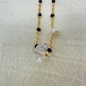 N Herkimer diamond & enamel chain