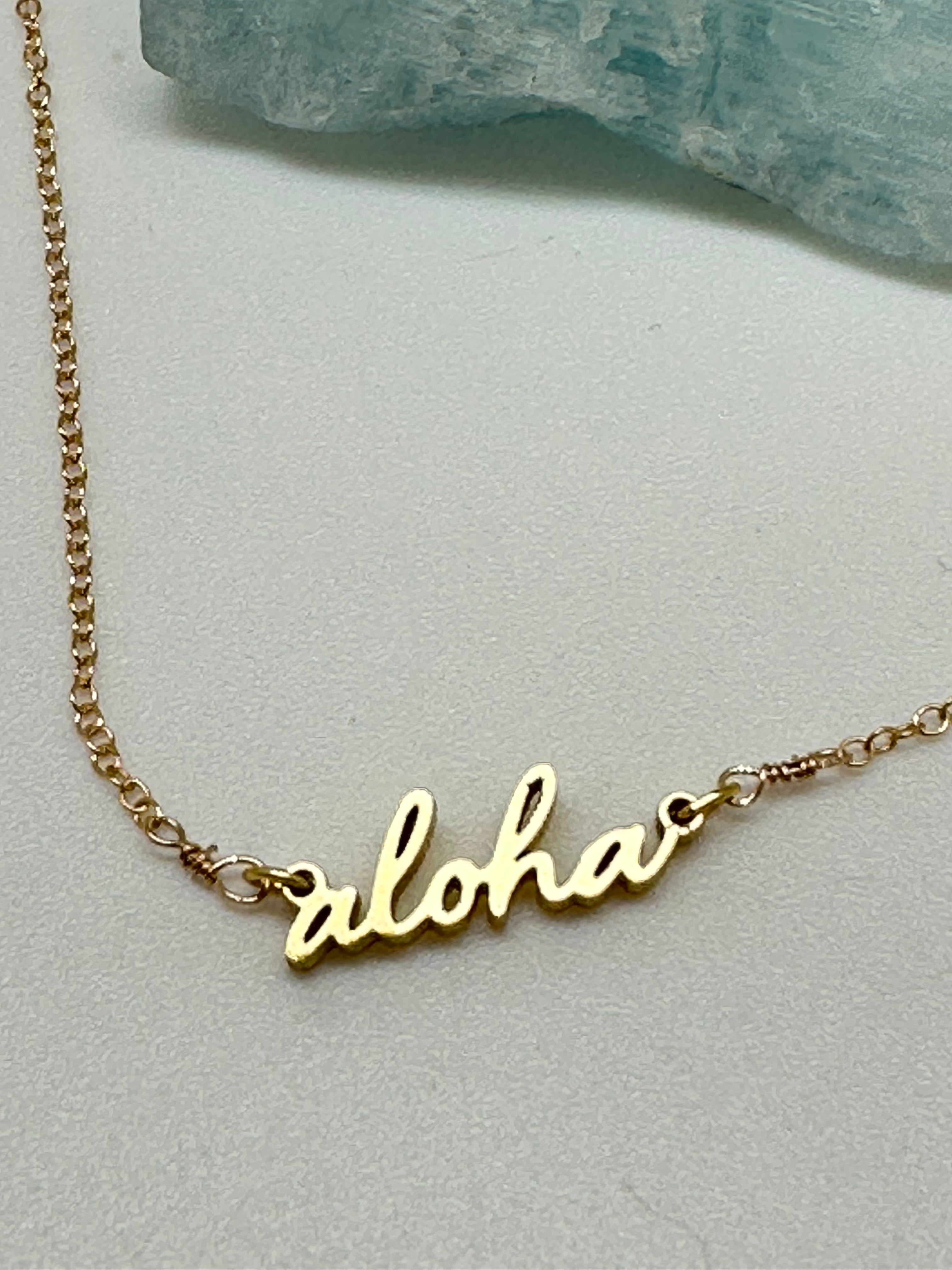 マウイマリオーシャンジュエリー ALOHAネックレス　14k ハワイアン マウイマリオーシャンジュエリー ALOHAネックレス 14k ハワイアン
