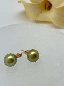Earring studs Pistachio and Edison pink